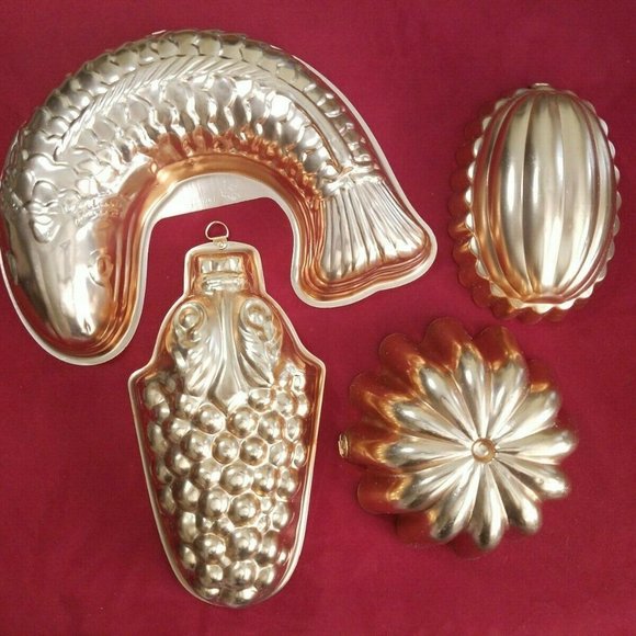 Other - Set of 4 Vintage Decorative Copper Tin Molds